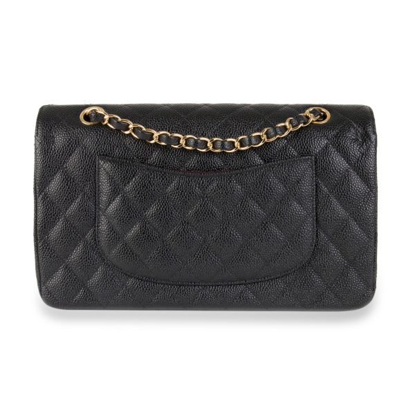 105530 ad2 7a2d4c85 b562 4f52 918e a9fb9576a1c9 Chanel Black Quilted Caviar Leather Medium Classic Double Flap Bag