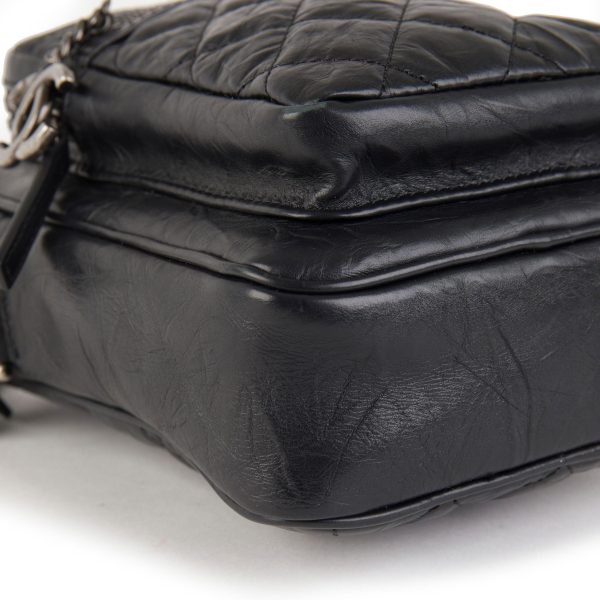 105589 ad1 d640cf6f 7f3f 421c b30f 25d219a21cb8 Chanel Black Quilted Calfskin Leather Casual Rock Camera Bag