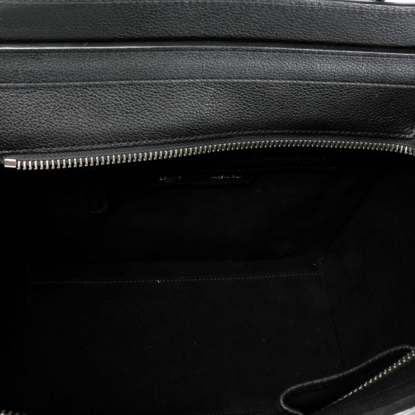 106279 ad1 ed194136 0a6d 43dc 8fa3 0f7d507ec651 Céline Black Calfskin Leather Micro Luggage Tote