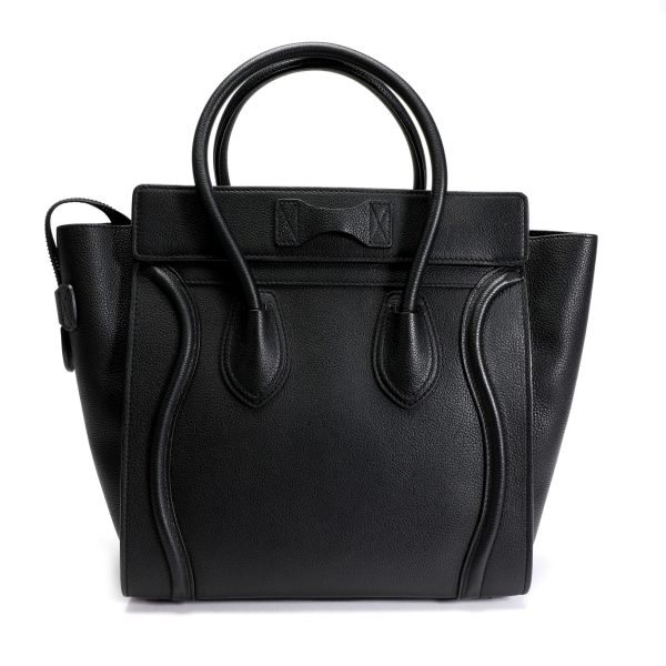 106279 ad2 55a1c5bf d003 4406 ad57 d4d8c66690b9 Céline Black Calfskin Leather Micro Luggage Tote