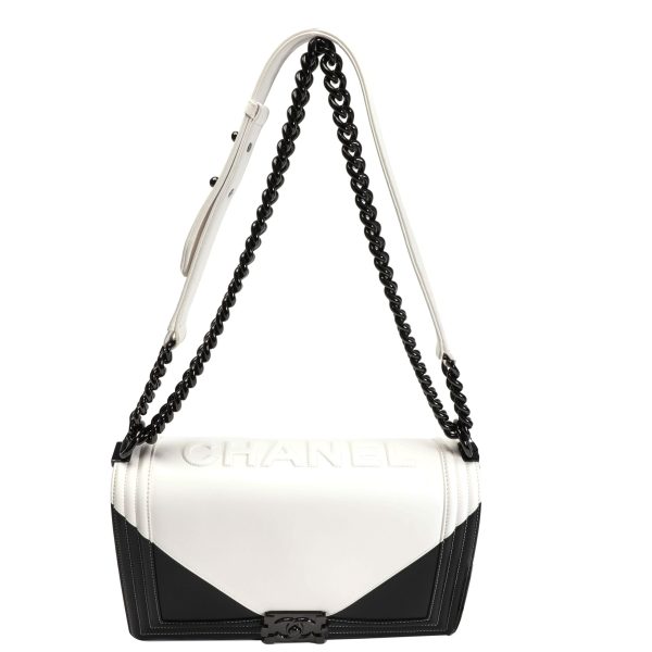 106283 ad3 Chanel Black White Geometric New Medium Boy Bag