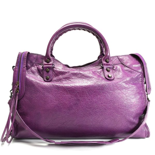 106286 clasp ce29bb10 4156 4fb7 8417 80ca9e138e4d Balenciaga Ultraviolet Lambskin Classic City Bag