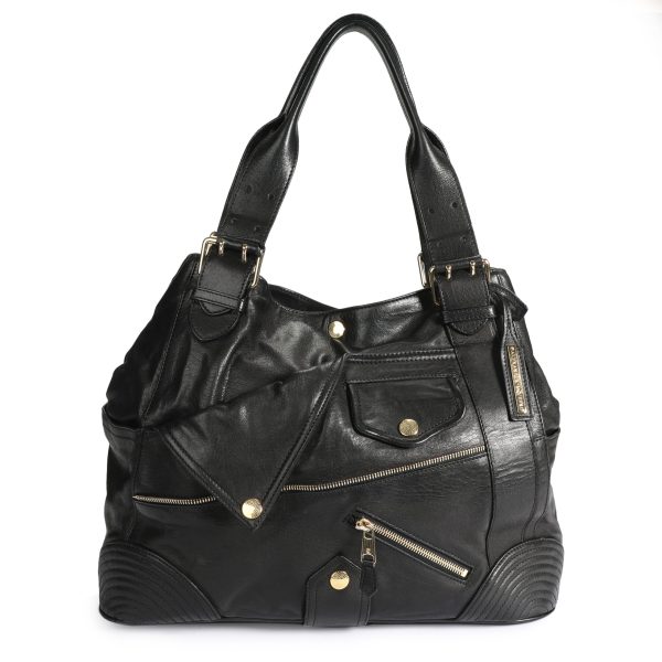 106728 fv Alexander McQueen Black Leather Faithful Shoulder Bag