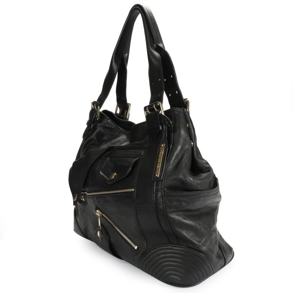 106728 sv Alexander McQueen Black Leather Faithful Shoulder Bag