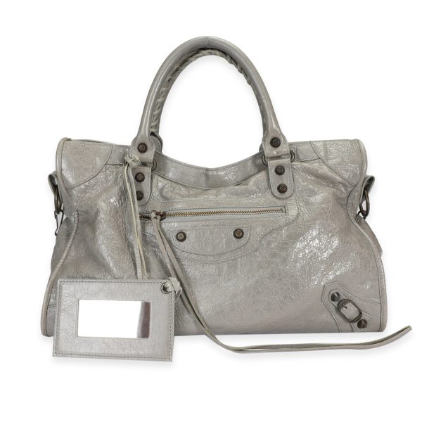 106859 fv d2d8ca4a f4a2 42fc b028 397a01e8ebc3 Balenciaga Gris Pyrite Lambskin Classic City Bag