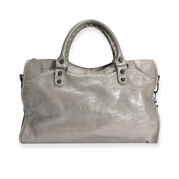 106859 pv f279d690 3645 4fc1 a242 fde290910238 Balenciaga Gris Pyrite Lambskin Classic City Bag