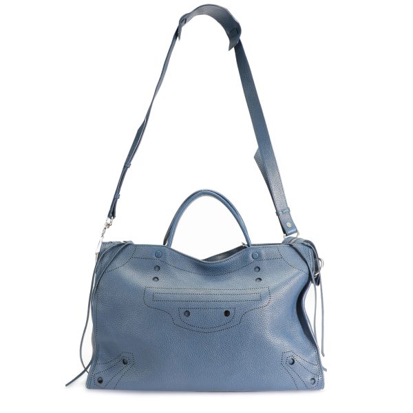 106910 bv 5c5fa830 dd1f 4087 ae33 659ab424736f Balenciaga Bleu Tanzanite Calfskin Blackout City Bag