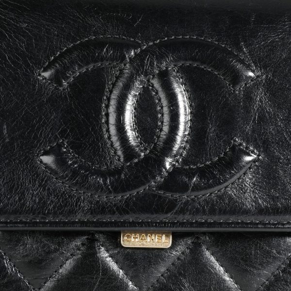 106958 ad2 Chanel Black Crinkled Calfskin En Vogue Rope Flap Bag