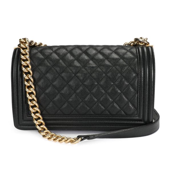 106990 pv 9a3bb761 9c0c 410d b70d 0306885c94a0 Chanel Black Caviar Quilted Old Medium Boy Bag