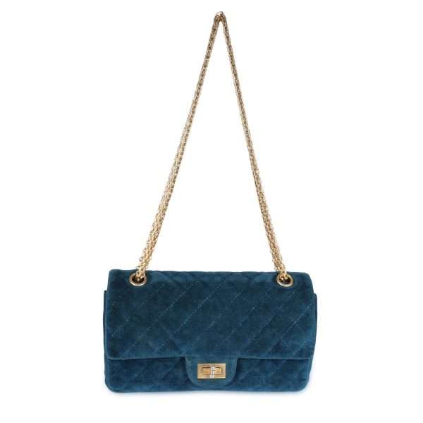 107240 bv cae27cdb 370d 49ab 8fb2 c085c5c81b2a Chanel Blue Velvet Quilted 255 Reissue 225 Bag