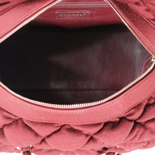 107357 av Chanel Burgundy Jersey Quilted Bubble Bag