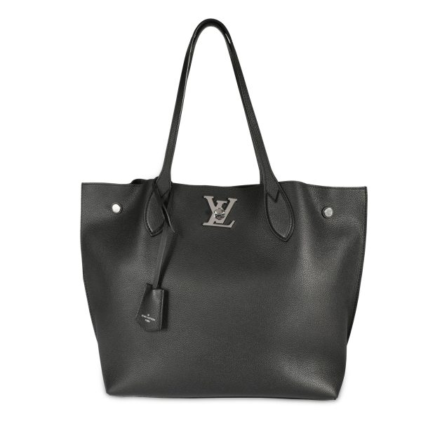 107367 fv e174a11b fe36 4790 a26e eea3157d19d1 Louis Vuitton Black Calfskin Lockme Go Tote