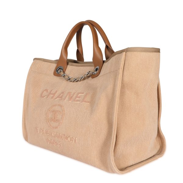 107403 sv 81f329b9 a0cb 4e33 99cd df80b3b48ef1 Chanel Camel Canvas Sequins Large Deauville Tote