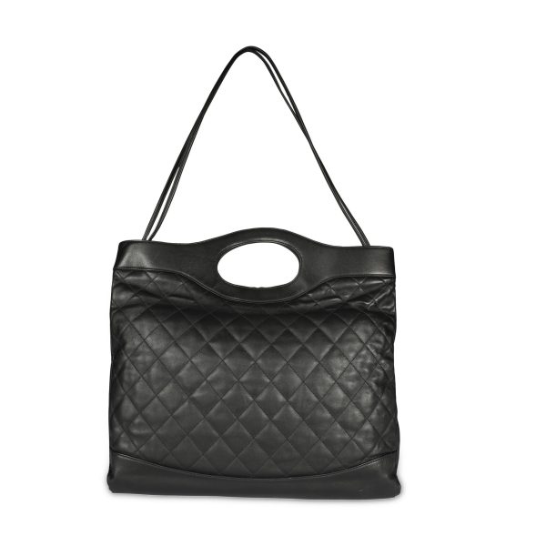 107857 pv Chanel Black Quilted Lambskin Large 31 Shopping Bag