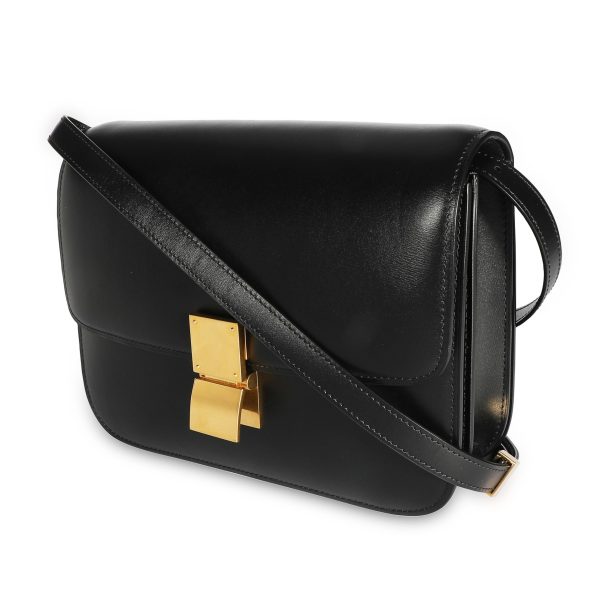 107940 sv Celine Black Smooth Calfskin Classic Box Bag