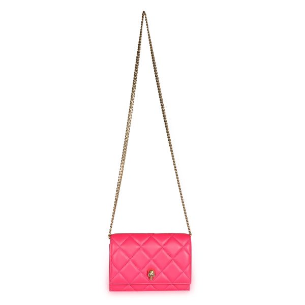 108270 bv 97386de6 8b23 4a05 92a0 c4dddf9b81e7 Alexander McQueen Hot Pink Quilted Leather Mini Skull Crossbody Bag