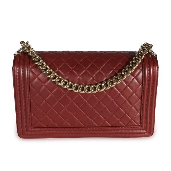 108301 pv 211ea5c5 84b5 464a a85d 6ecd20e8e2a0 Chanel Burgundy Quilted Lambskin Leather New Medium Boy Bag