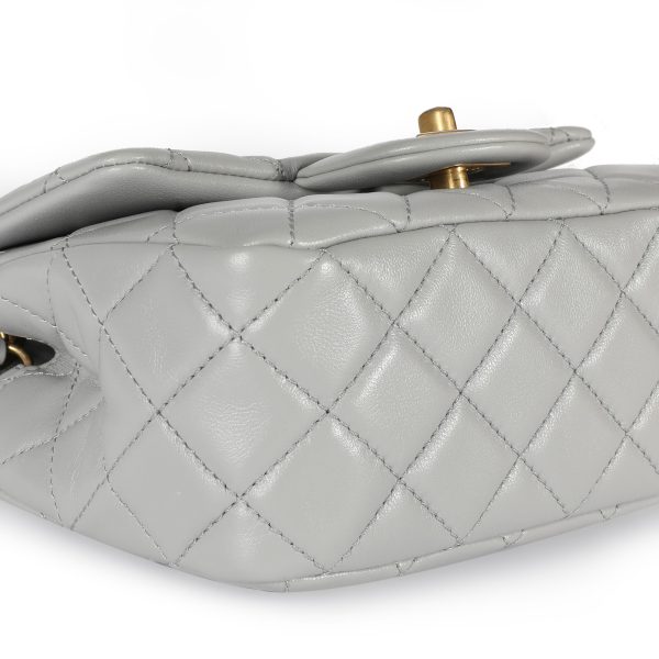 108411 box Chanel Gray Quilted Lambskin Pearl Crush Mini Flap Bag