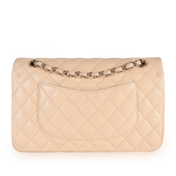 108416 pv Chanel Beige Quilted Caviar Classic Medium Double Flap Bag