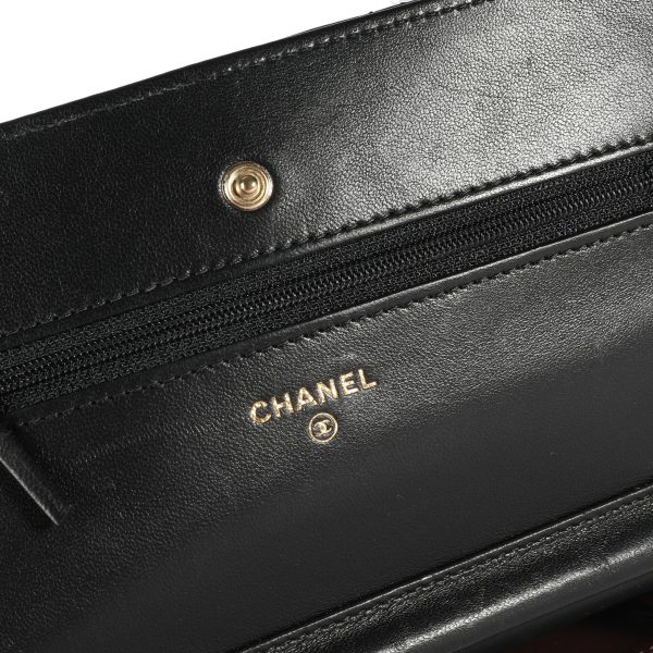 108499 ad2 Chanel Black Quilted Lambskin Wallet on Chain