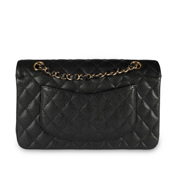 108616 pv 41a01b8d d4a9 4c20 a486 323047e5f161 Chanel Black Quilted Caviar Medium Classic Double Flap Bag