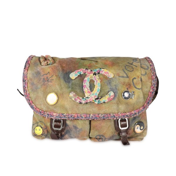 108640 fv 648b07c2 d726 42de 9acb 31bfc592ddda Chanel Multicolor On the Pavements Graffiti Canvas Large Messenger Bag