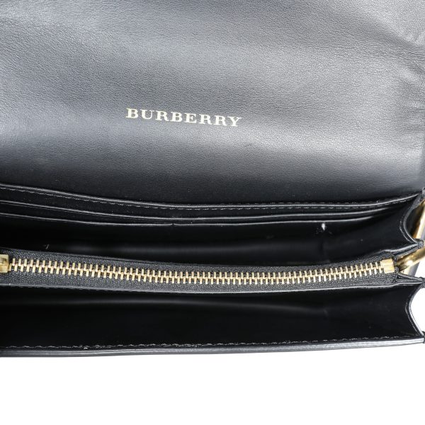 108691 av Burberry Gold Metallic Leather Black Suede Madison Convertible Bag