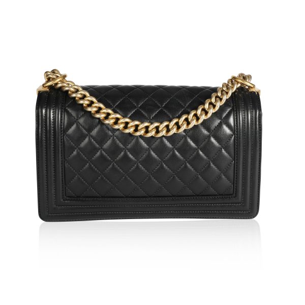 108902 pv 47fe5abb fde8 4493 b800 ae4196467343 Chanel Black Lambskin Quilted Medium Boy Bag