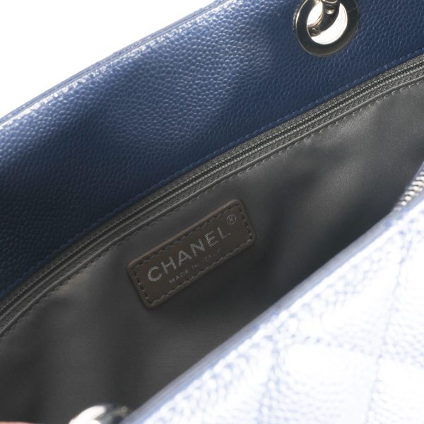 109089 ad2 Chanel Blue Marine Quilted Caviar Grand Shopping Tote