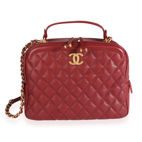 109599 fv ba3d174b e09d 4933 a7bb 333cbaeceeaf Chanel Burgundy Quilted Calfskin Leather Medium Vanity Case