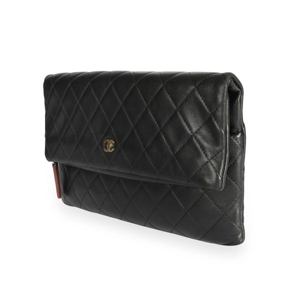 109757 sv 3a126234 b9c8 44f4 9aa2 ee4ed921e6ea Chanel Black Quilted Lambskin Beauty Clutch