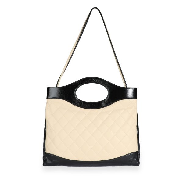 109758 pv 040d6853 62b5 4601 8e7e 375e1c04b444 Chanel Beige Quilted Patent Calfskin Medium 31 Shopping Bag