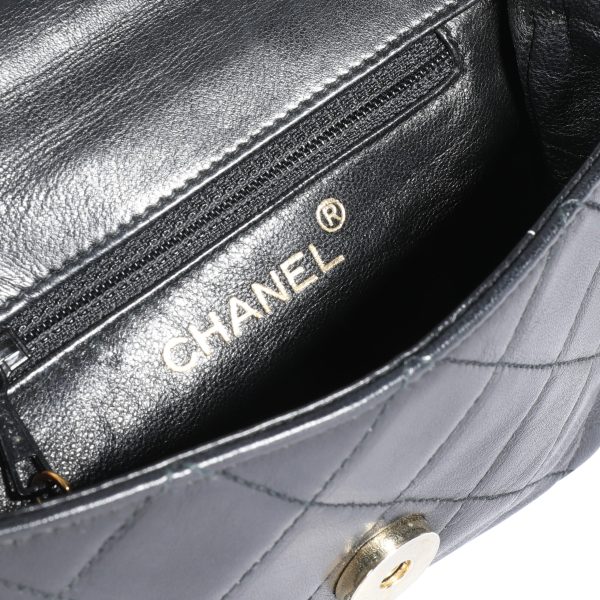 109759 ad2 Chanel Black Quilted Lambskin Camellia Evening Bag