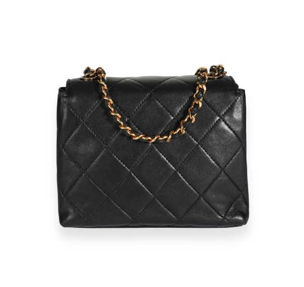 109759 pv Chanel Black Quilted Lambskin Camellia Evening Bag