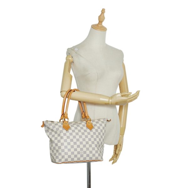 11 Louis Vuitton Damier Azur Saleya PM Tote White Leather