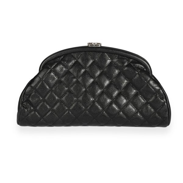 110007 fv Chanel Black Caviar Quilted Timeless Clutch