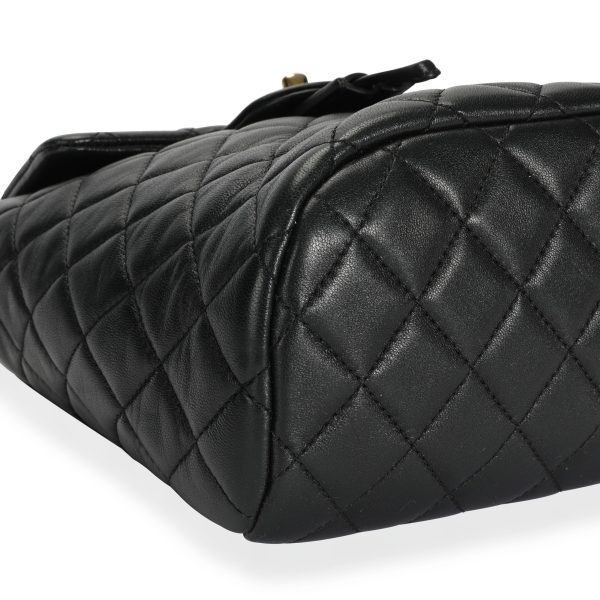 110043 clasp Chanel Black Lambskin Quilted Mini Urban Spirit Backpack