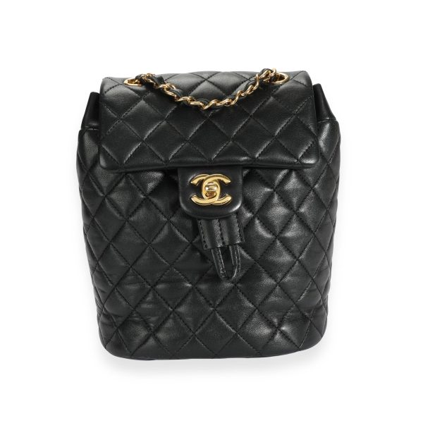 110043 fv Chanel Black Lambskin Quilted Mini Urban Spirit Backpack