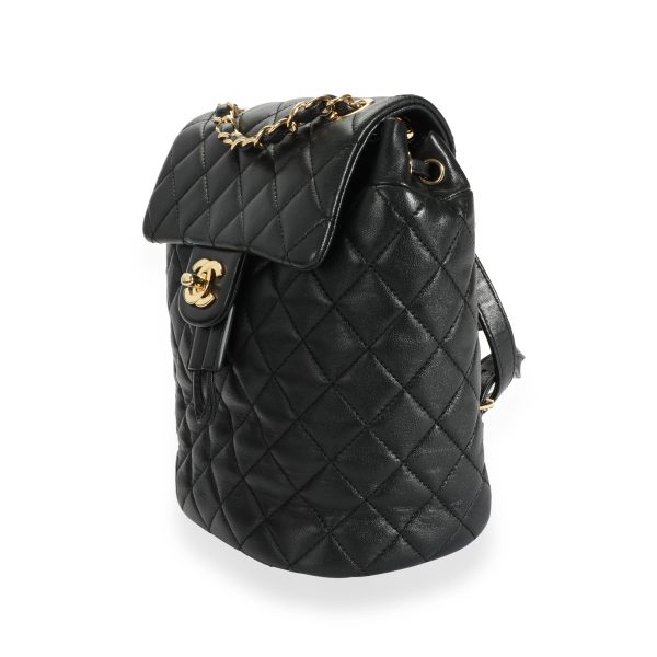 110043 sv Chanel Black Lambskin Quilted Mini Urban Spirit Backpack