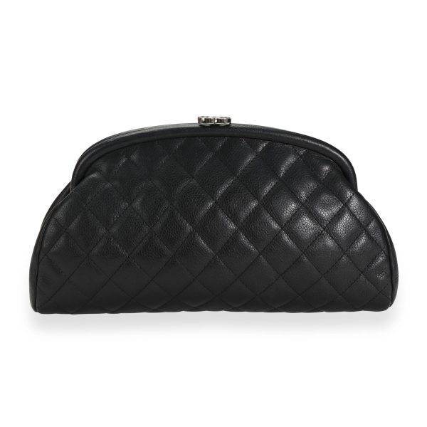 110117 pv Chanel Black Caviar Quilted Timeless Clutch