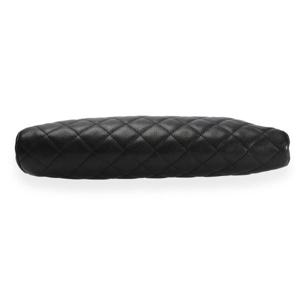 110117 stamp Chanel Black Caviar Quilted Timeless Clutch