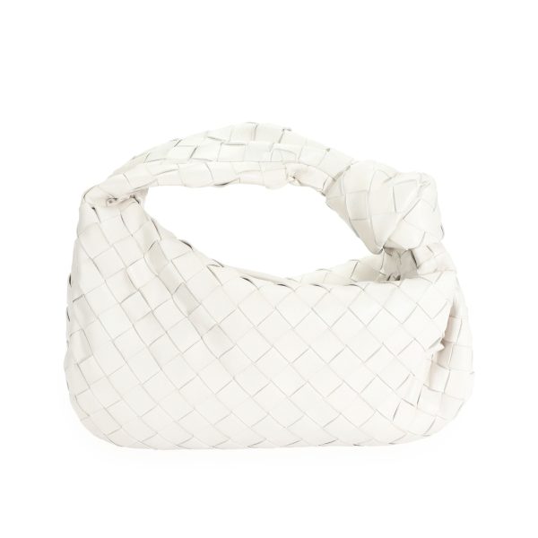 110118 fv Bottega Veneta White Intrecciato Leather Mini Jodie Bag