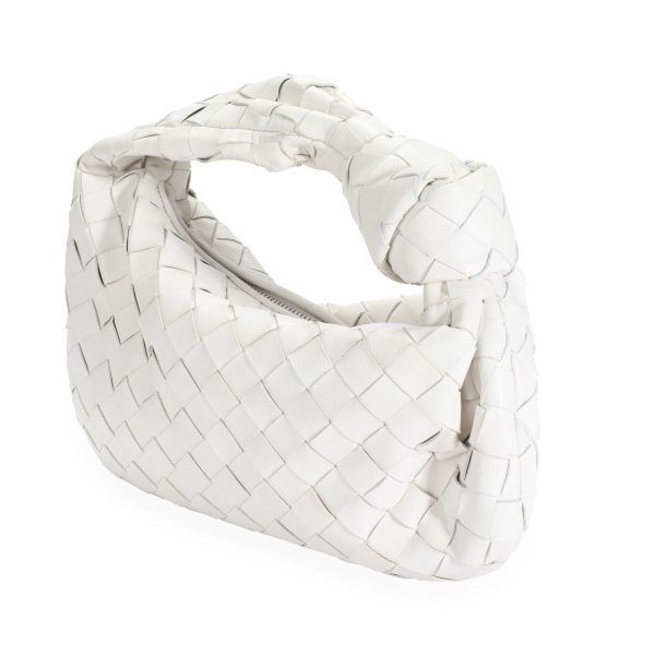 110118 stamp Bottega Veneta White Intrecciato Leather Mini Jodie Bag