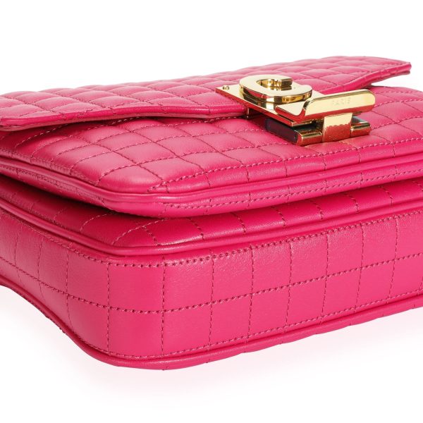 110228 clasp 1daeaa6e c914 41e3 86cc b2131139af22 Celine Hot Pink Quilted Calfskin Small C Bag