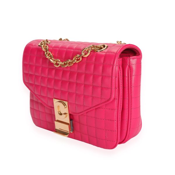 110228 sv 2d2f6576 ac52 45f5 8e53 bbbf3c79e51e Celine Hot Pink Quilted Calfskin Small C Bag