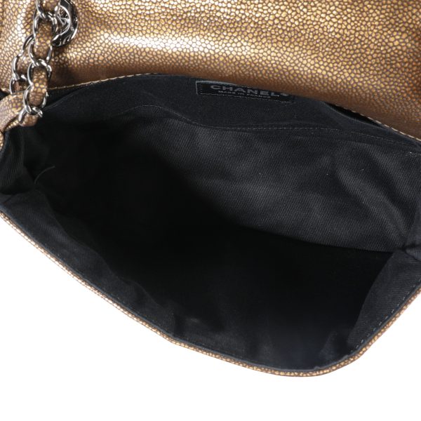110243 av Chanel Bronze Pebbled Effect Leather Timeless Single Flap Bag