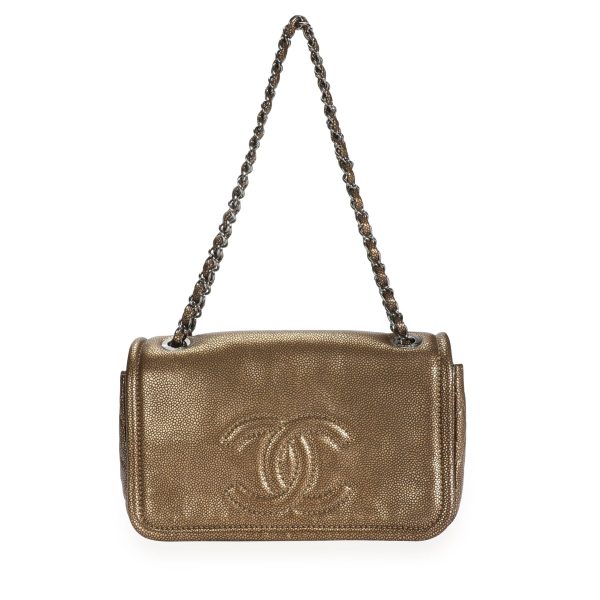 110243 bv Chanel Bronze Pebbled Effect Leather Timeless Single Flap Bag