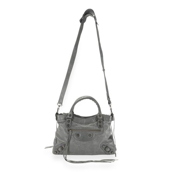 110415 bv Balenciaga Gris Tarmac Lambskin Classic Town Bag