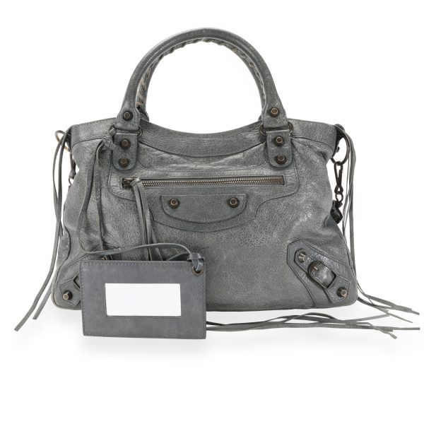 110415 fv Balenciaga Gris Tarmac Lambskin Classic Town Bag