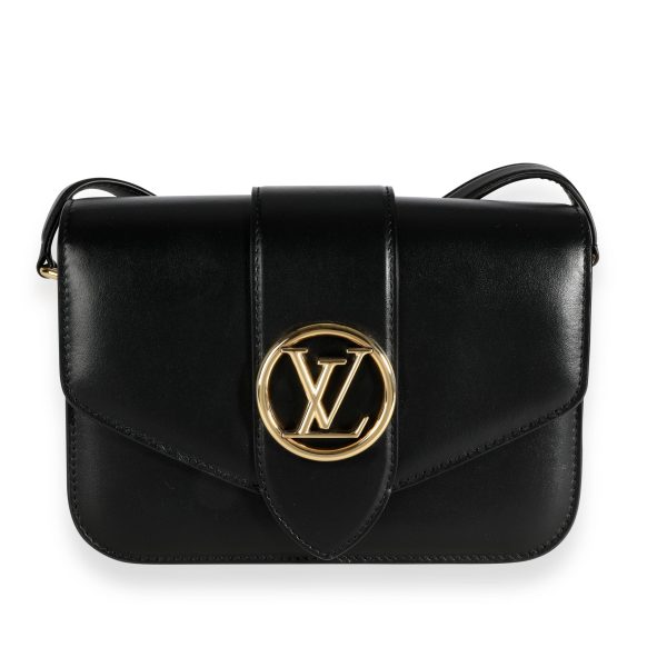 111055 fv Louis Vuitton Black Calfskin LV Pont 9